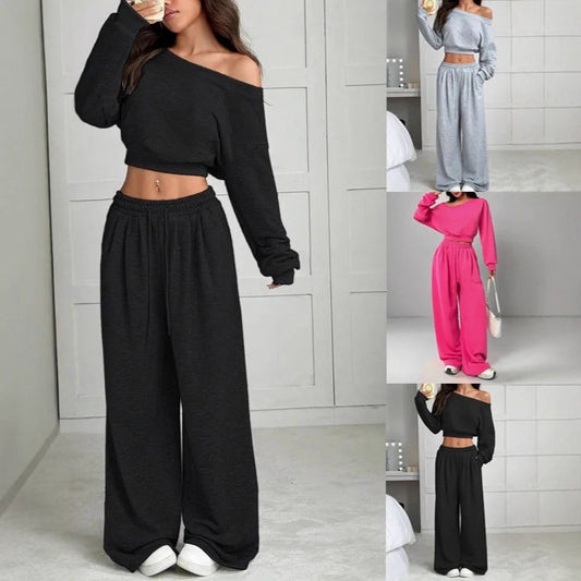 Off-the-shoulder Pants Set