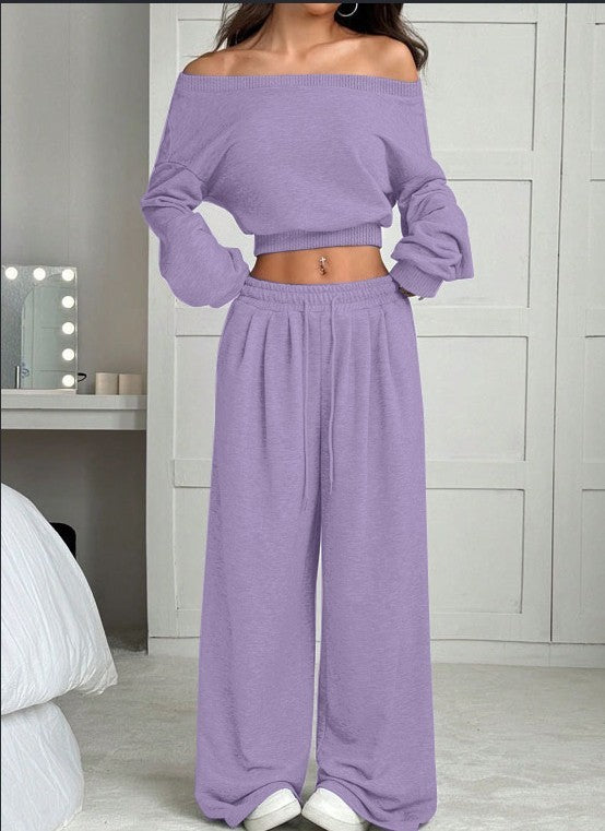 Off-the-shoulder Pants Set
