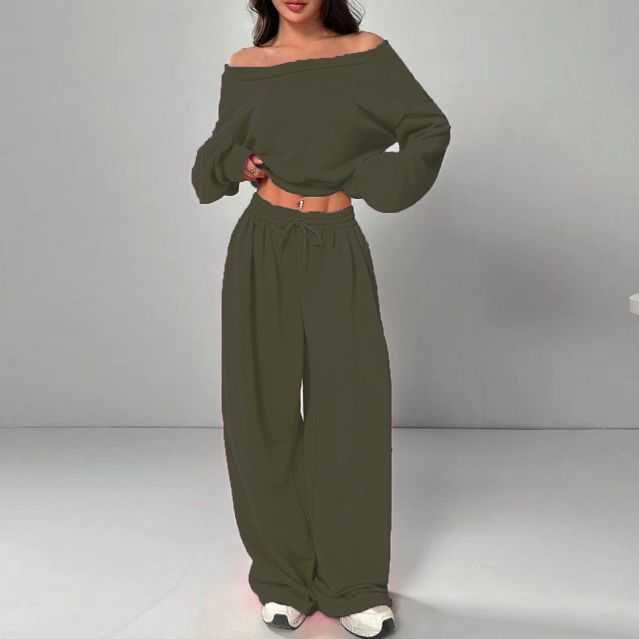 Off-the-shoulder Pants Set