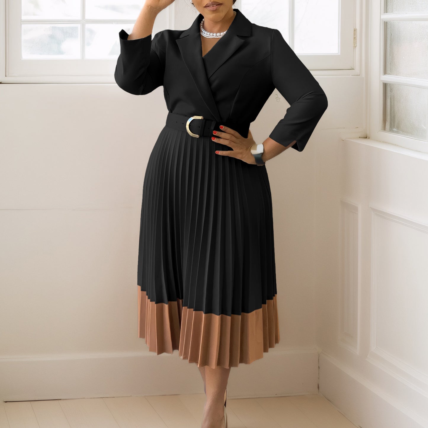 Suited Pleated Dress