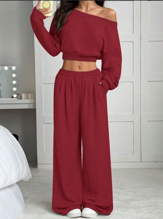 Off-the-shoulder Pants Set