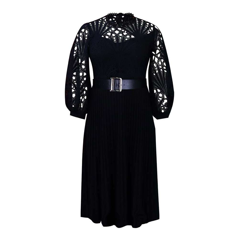Lace Pleated Plus Size Dress