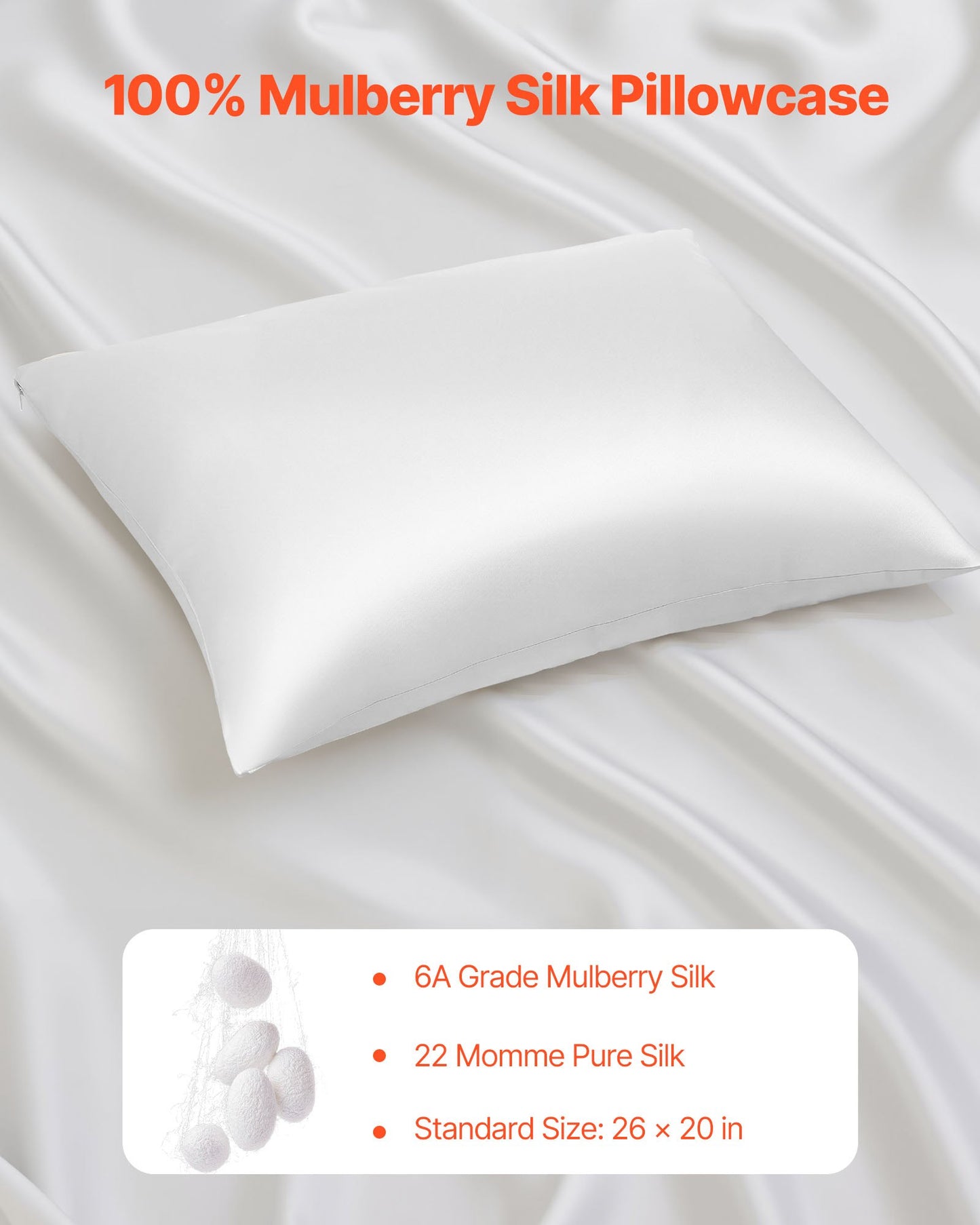 Silk Pillowcase PureMulberry Silk Pillow Case 26 X 20 In Standard