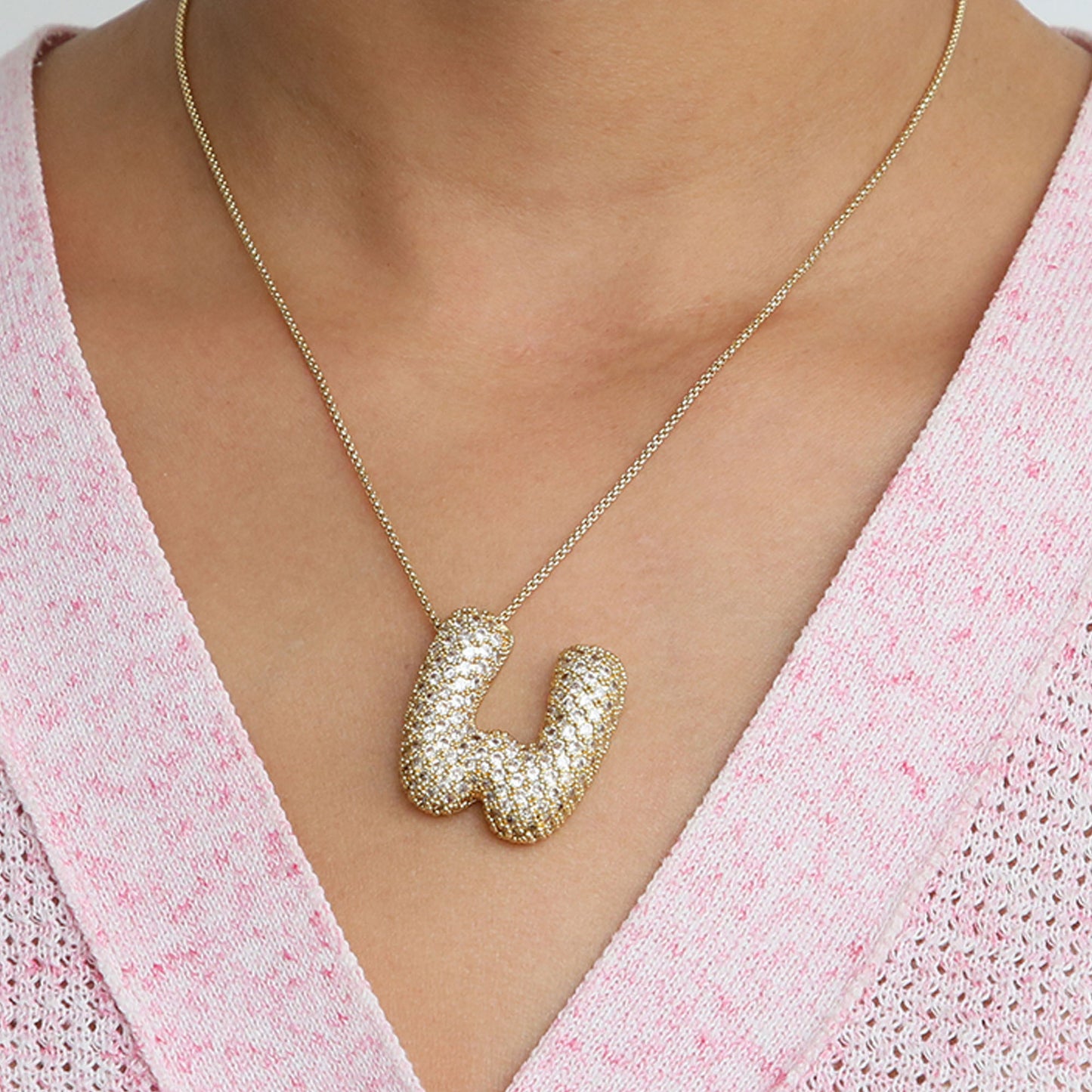 Bubble Initial Necklace