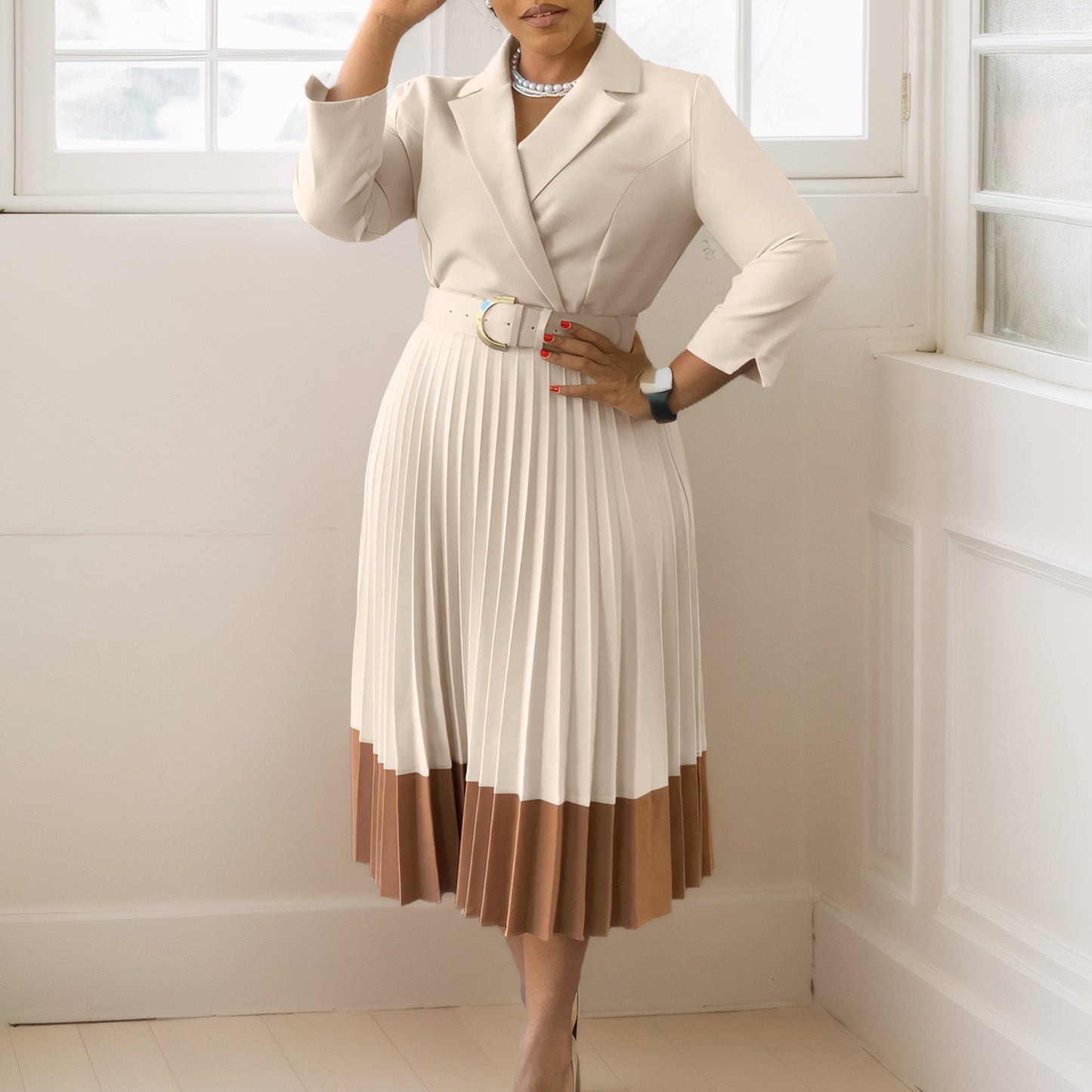 Suited Pleated Dress