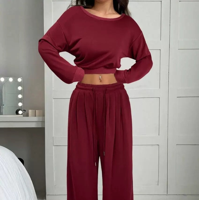 Off-the-shoulder Pants Set