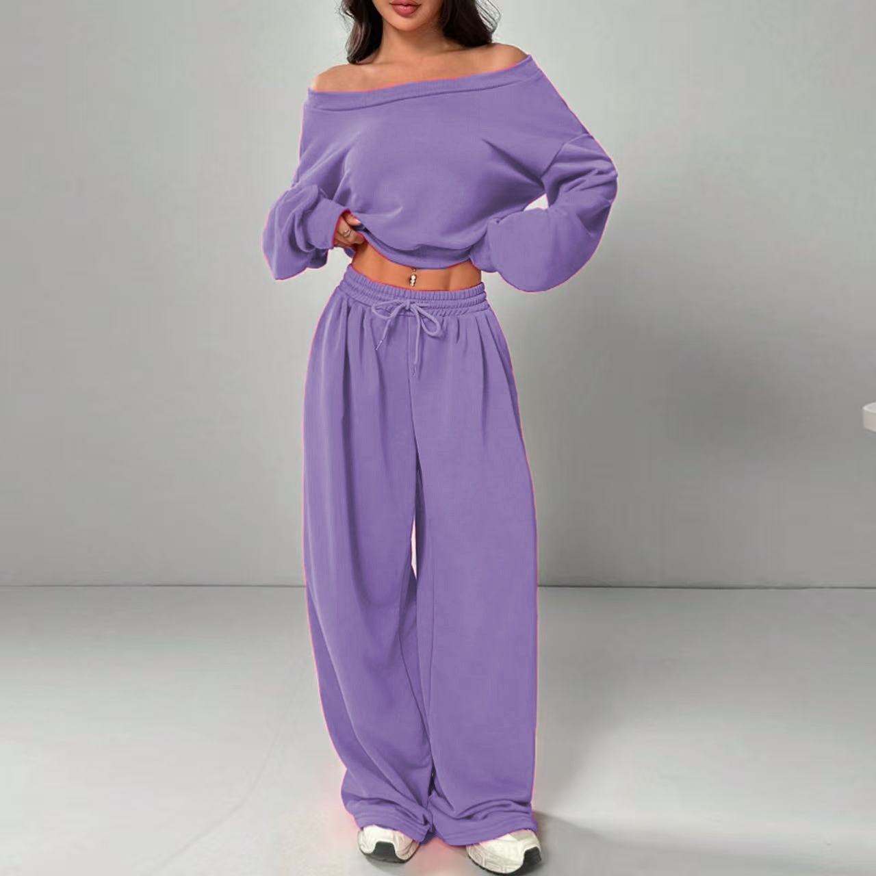 Off-the-shoulder Pants Set