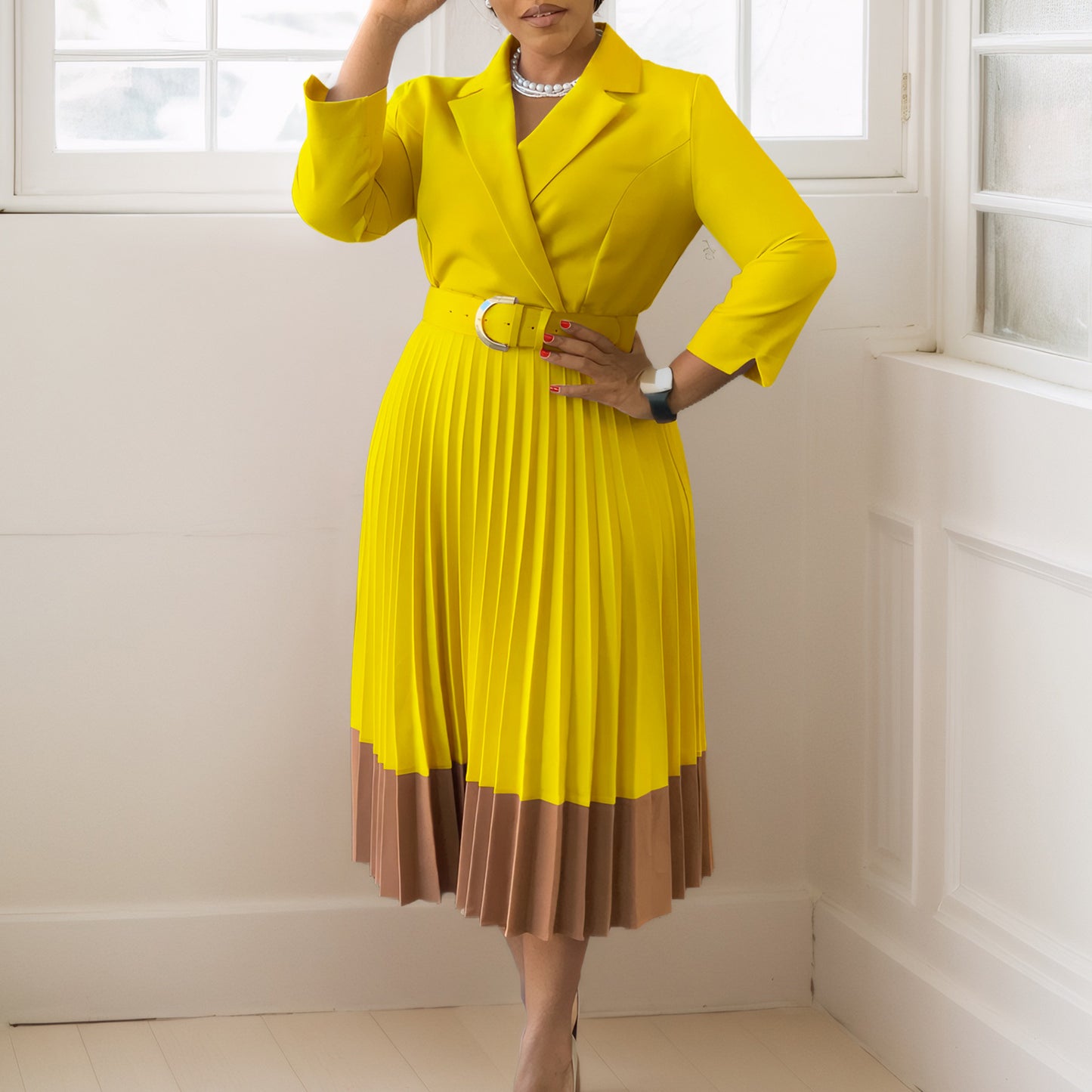 Suited Pleated Dress