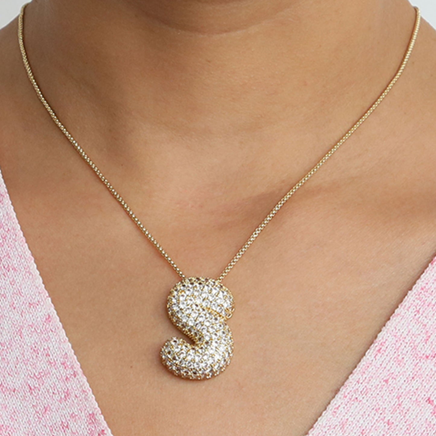 Bubble Initial Necklace